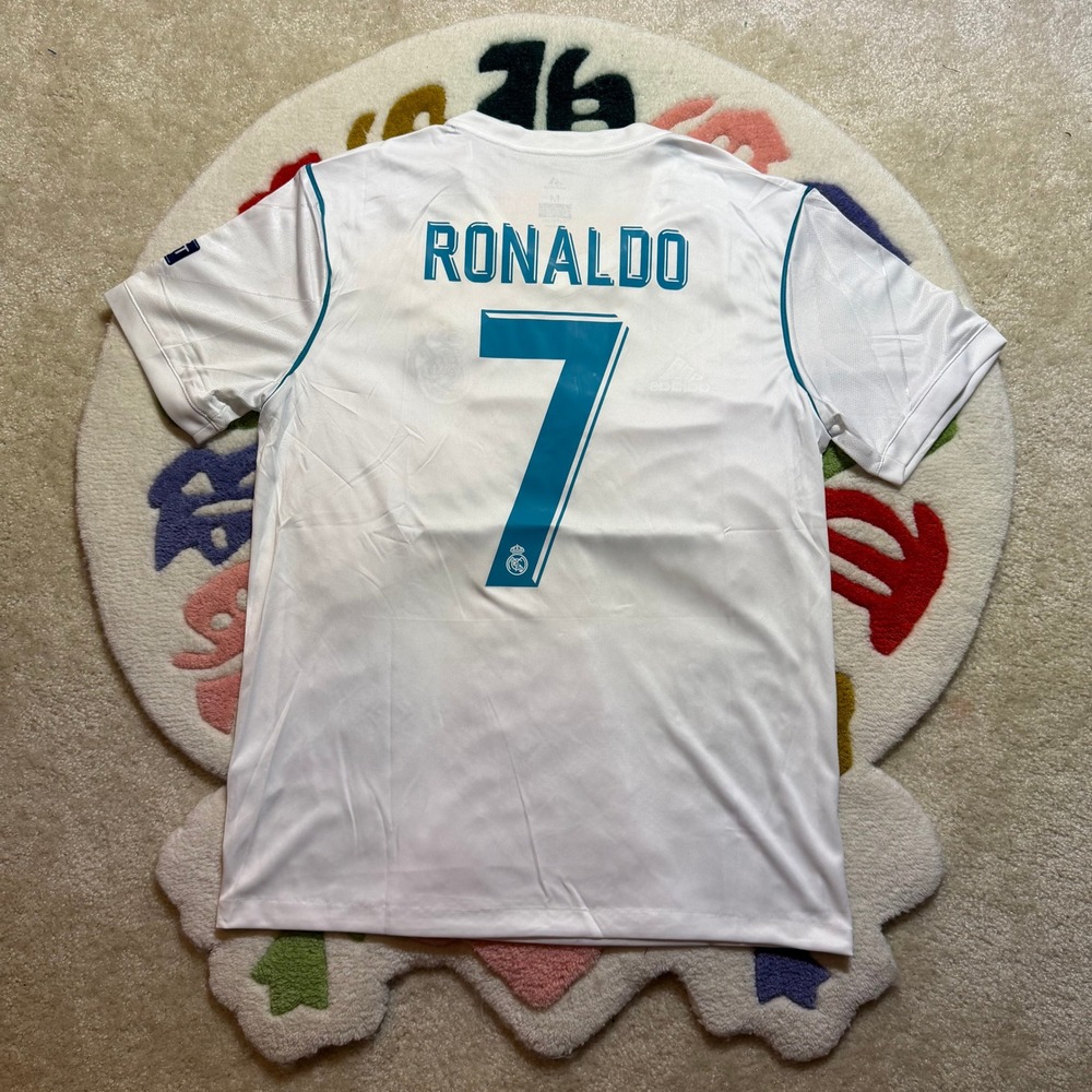 Adidas Real Madrid 2018 UCL Final Kyiv Ronaldo 7 Jersey White Mens Medium - Picture 2 of 11